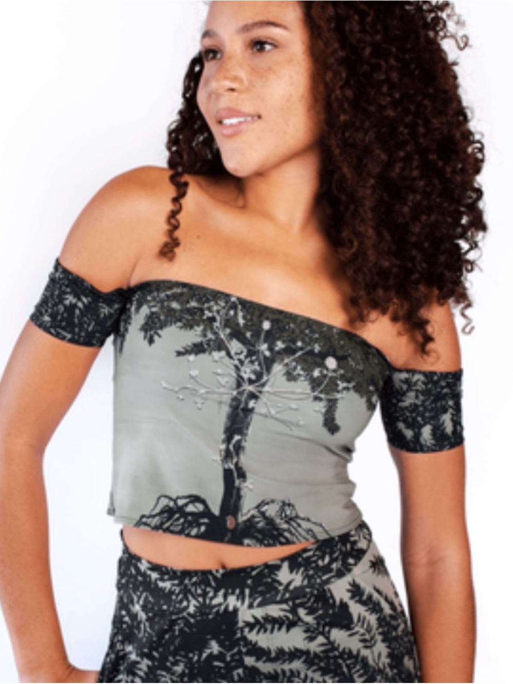 Yoga Democracy Off Shoulder Bandeau Top XL NWT Whimsigoth Forest Fairy K84